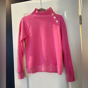 J. Crew Vibrant Pink Cowl Neck Sweater with Button Accents size small